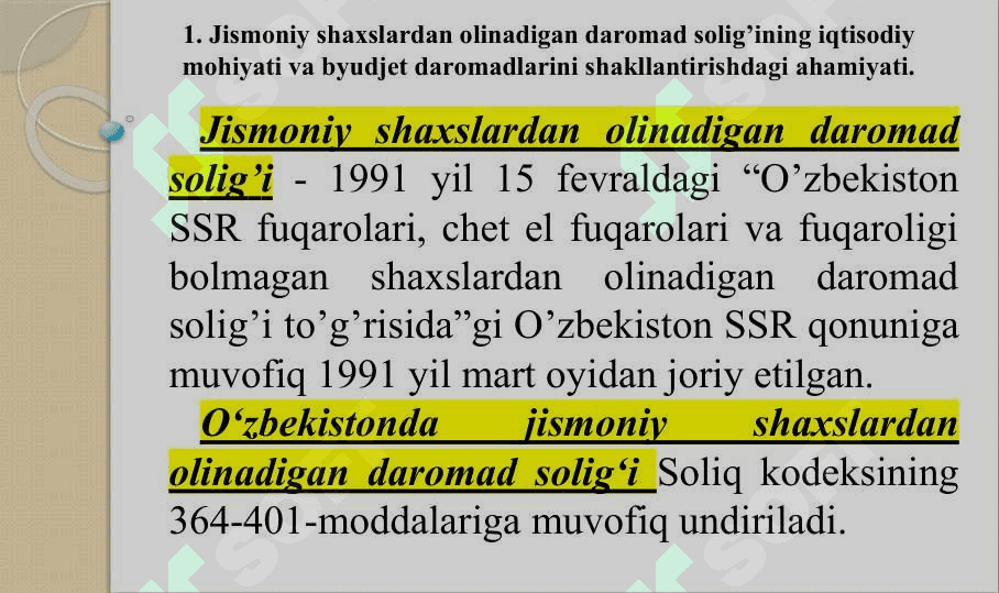 Jismoniy shaxslardan olinadigan daromad solig'ini prognozlash uslubiyati 5