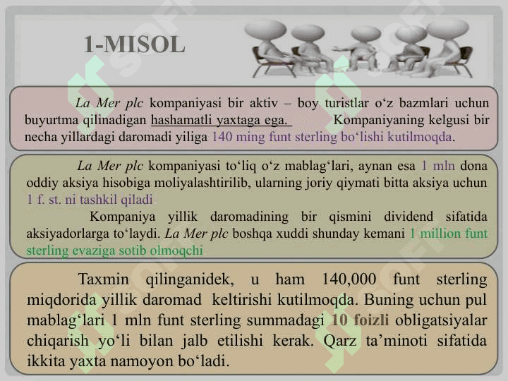 LEVEREJ, KAPITAL QIYMATI VA AKSIYADORLAR FAROVONLIGI 6