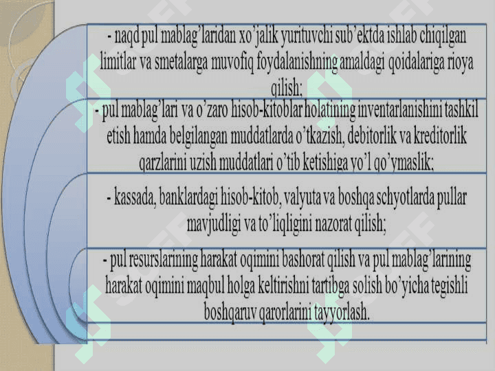 Pul mablag‘lari va valyuta operatsiyalari hisobi. 5