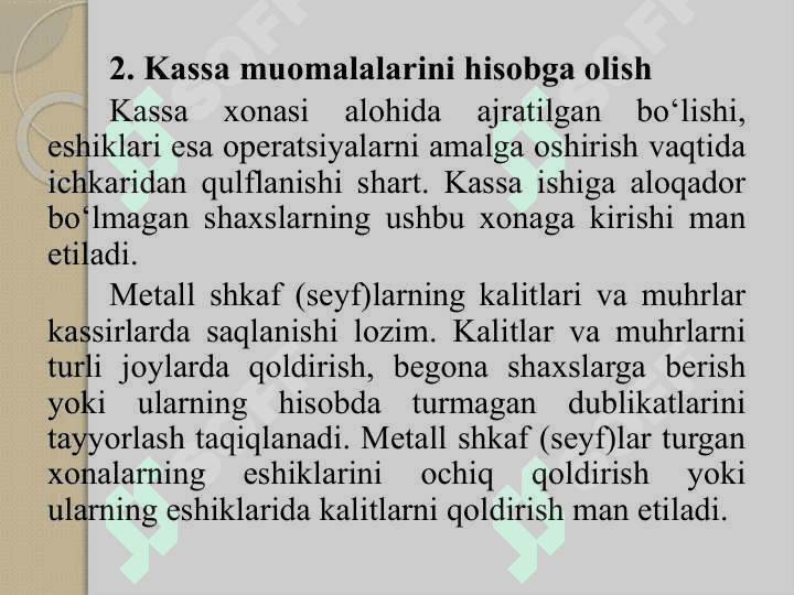 Pul mablag‘lari va valyuta operatsiyalari hisobi. 6