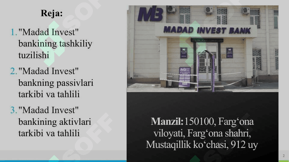 Madad Invest Bank aksiyadorlik tijorat banki 2