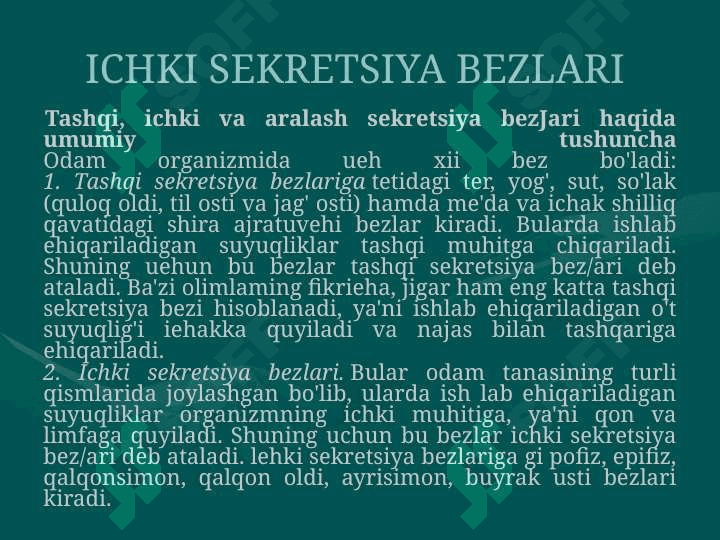 Ichki sekretsiya bezlarining yoshga hos hususiyatlari 2