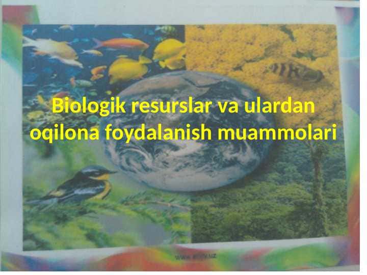 Biologik resurslar va ulardan oqilona foydalanish muammolari
