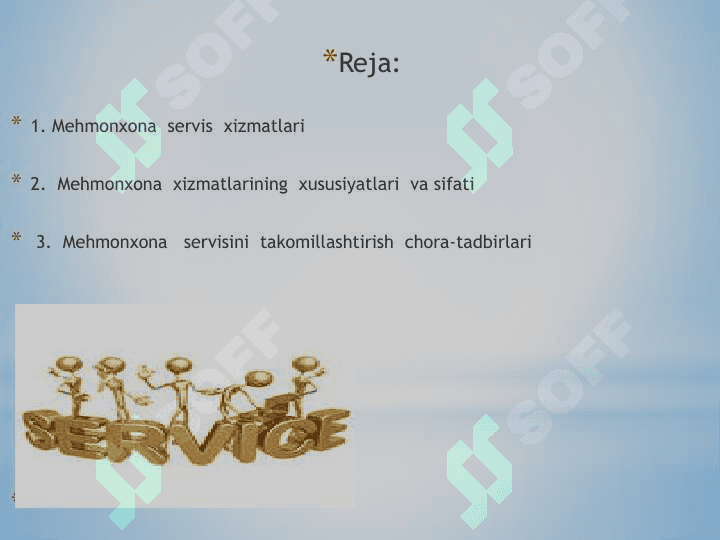 Mehmonxona  servisini ta-komillashtirish  chora-tadbirlari 2