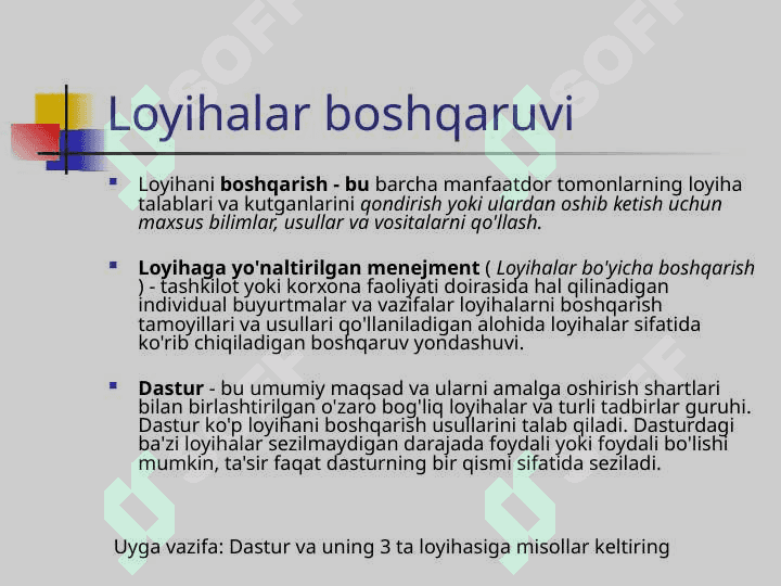 Loyiha boshqaruviga kirish 4