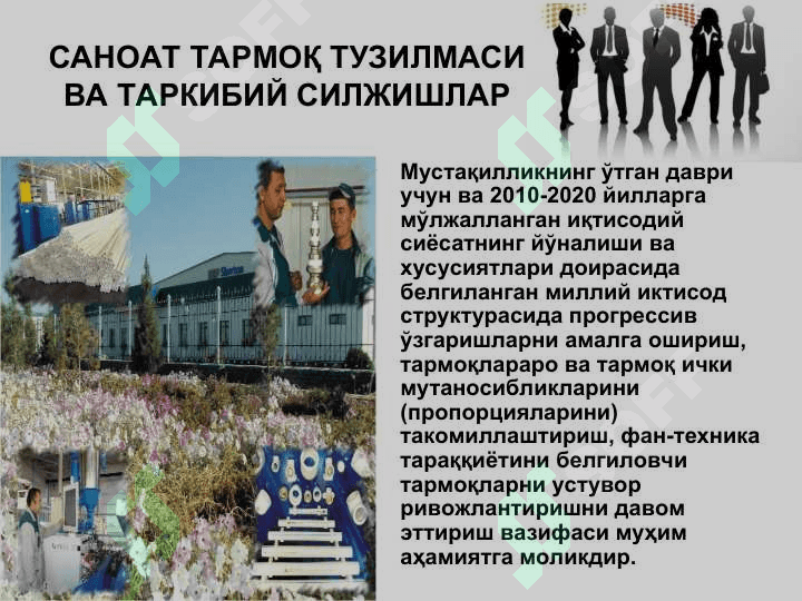 Саноатнинг замонавий тармоқ тузилмаси ва уни такомиллаштириш 3
