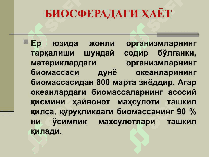 Биосфера хакида тушунча. 8