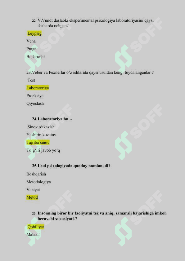 Umumiy psixodiagnostika fanidan 100 ta test 5