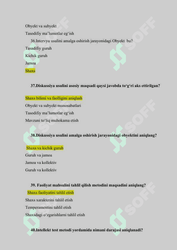 Umumiy psixodiagnostika fanidan 100 ta test 8