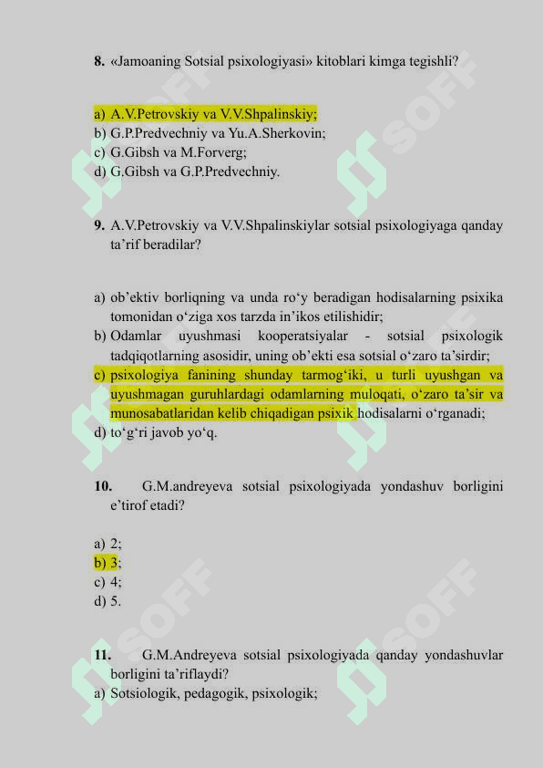 Sotsial psixologiyadan testlar 3
