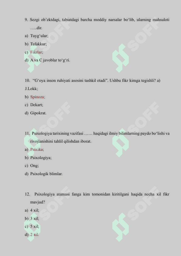 Psixologiyadan test 3