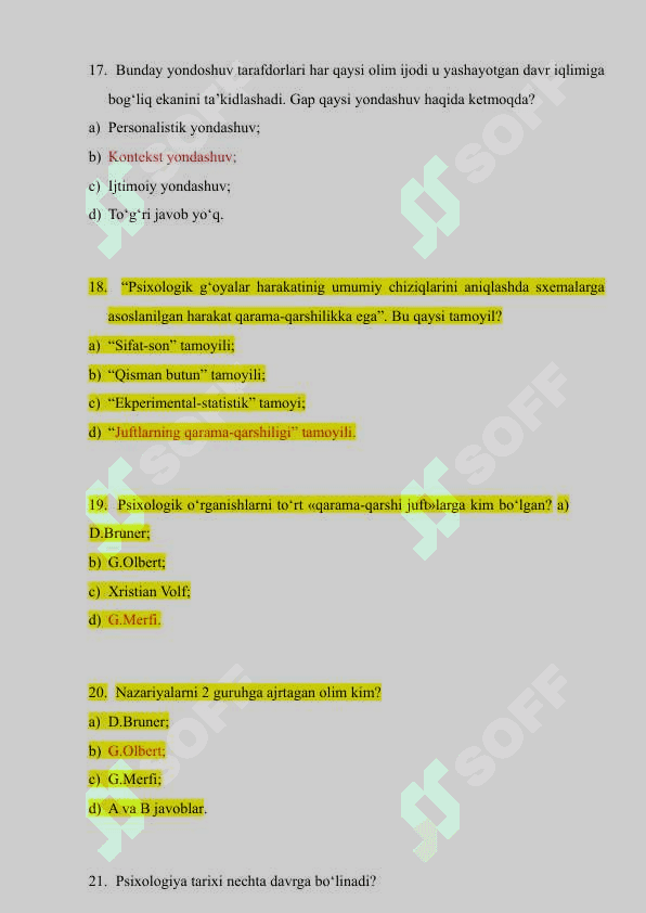 Psixologiyadan test 5
