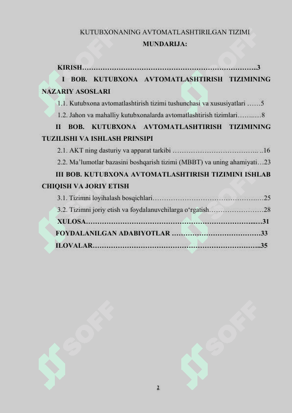 KUTUBXONANING AVTOMATLASHTIRILGAN TIZIMI 2