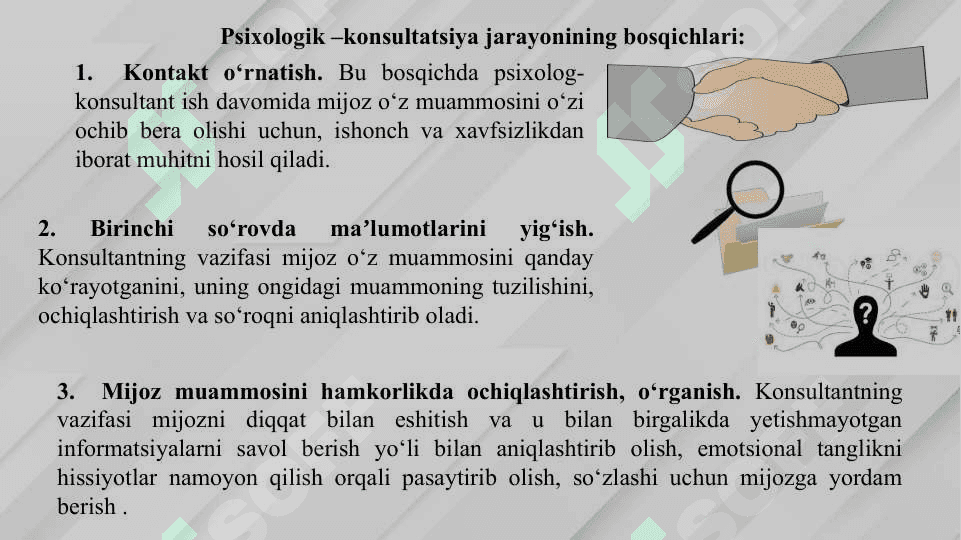 Psixologik konsultatsiya jarayoni 4