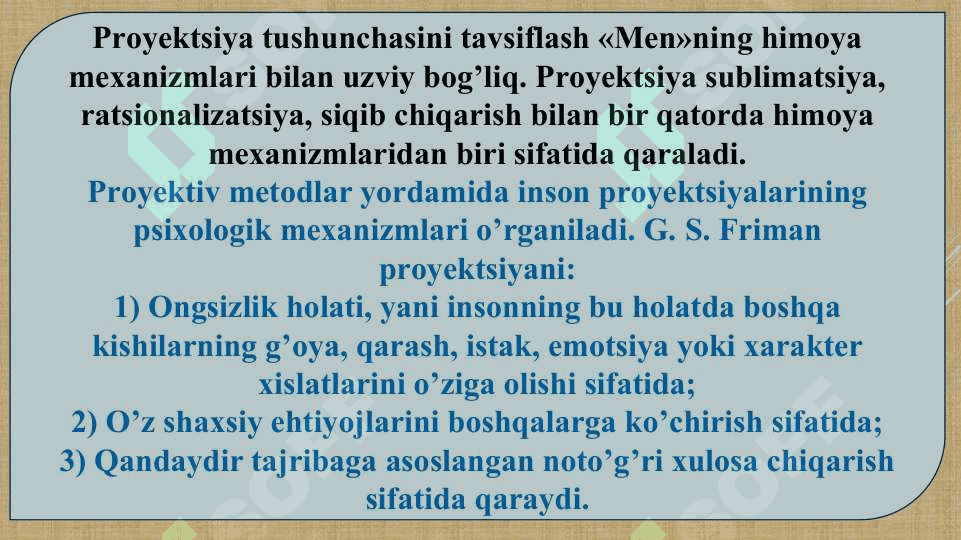 Shaxs psixodiagnostikasida proektiv metodikalardan foydalanish 5