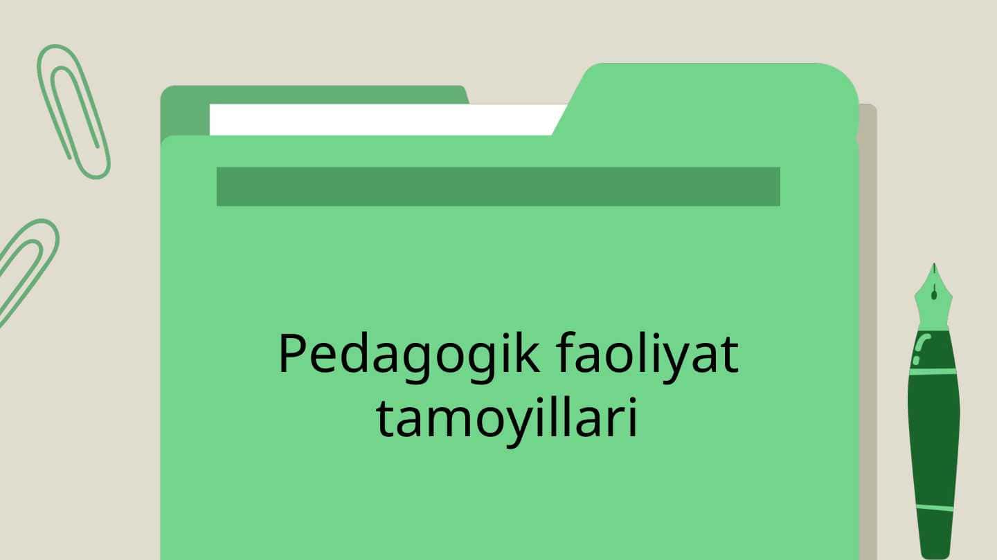 Pedagogik faoliyat tamoyillari