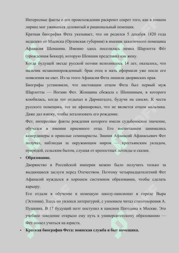 Биография Фета: жизнь, интересные факты, творчество поэта 2