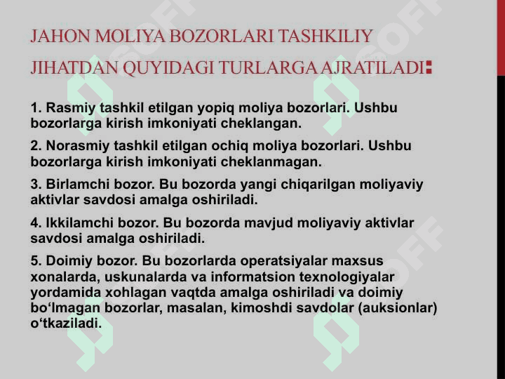 Rivojlangan bozorlar va moliyaviy inqiroz osishi 5