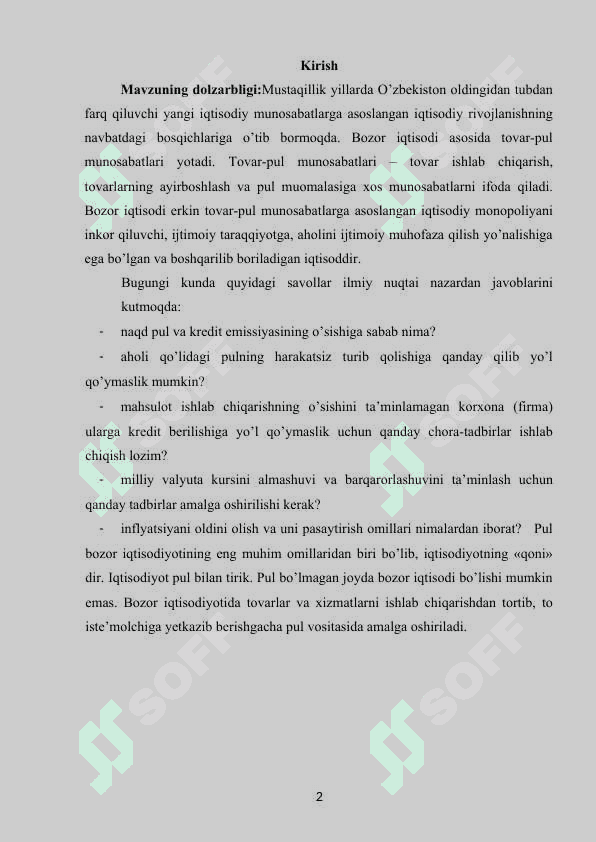 Pul bozorida muvozanat modeli 2