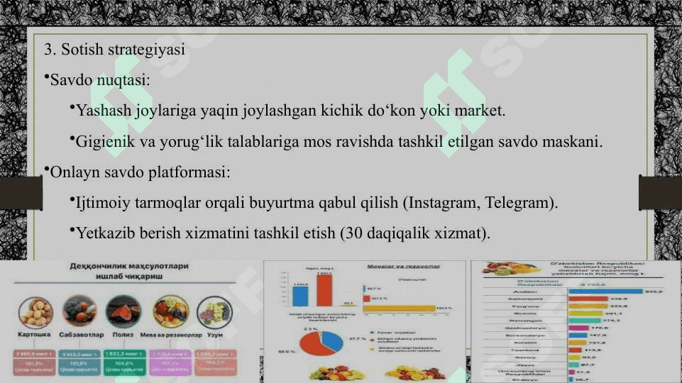 Tadbirkorlik faolyatini tashkil etish oziq – ovqat savdosi misolida 8