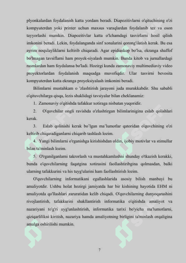 Informatika o'qitishda modul didaktik o'yin texnologiyalari 7