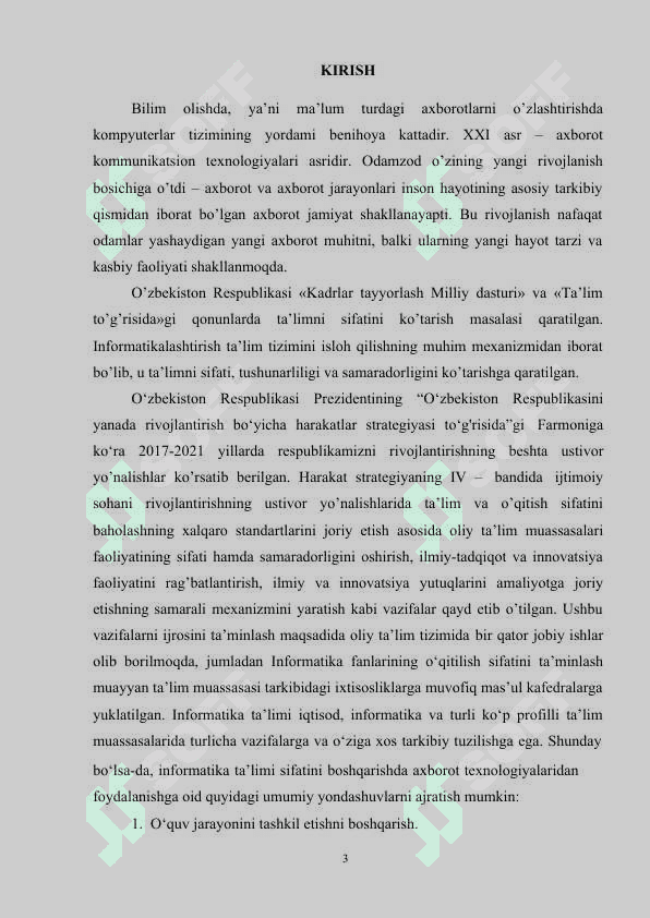 INFORMATIKANI BOSHQA FANLAR BILAN ALOQADORLIKDA O’QITISH METODIKASI tayyori 3