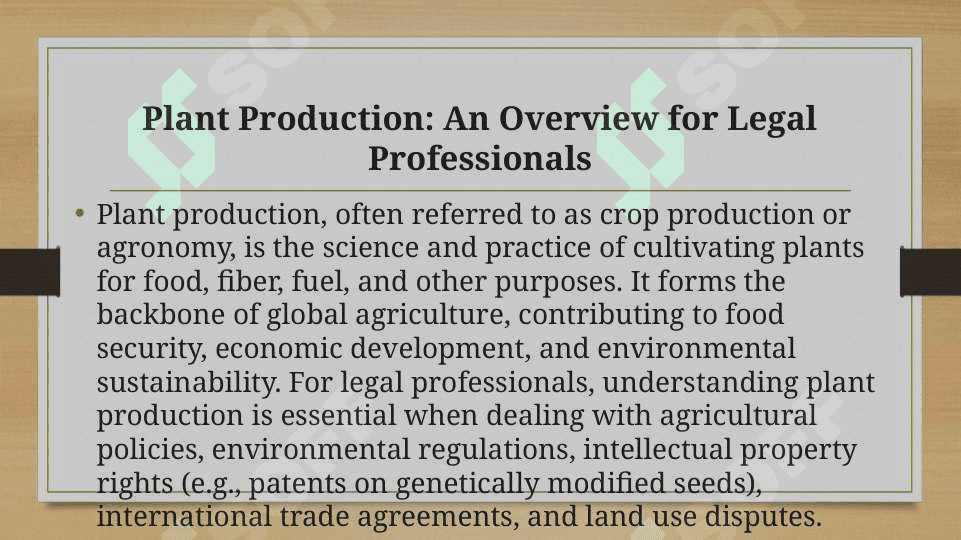 Plant Production 2