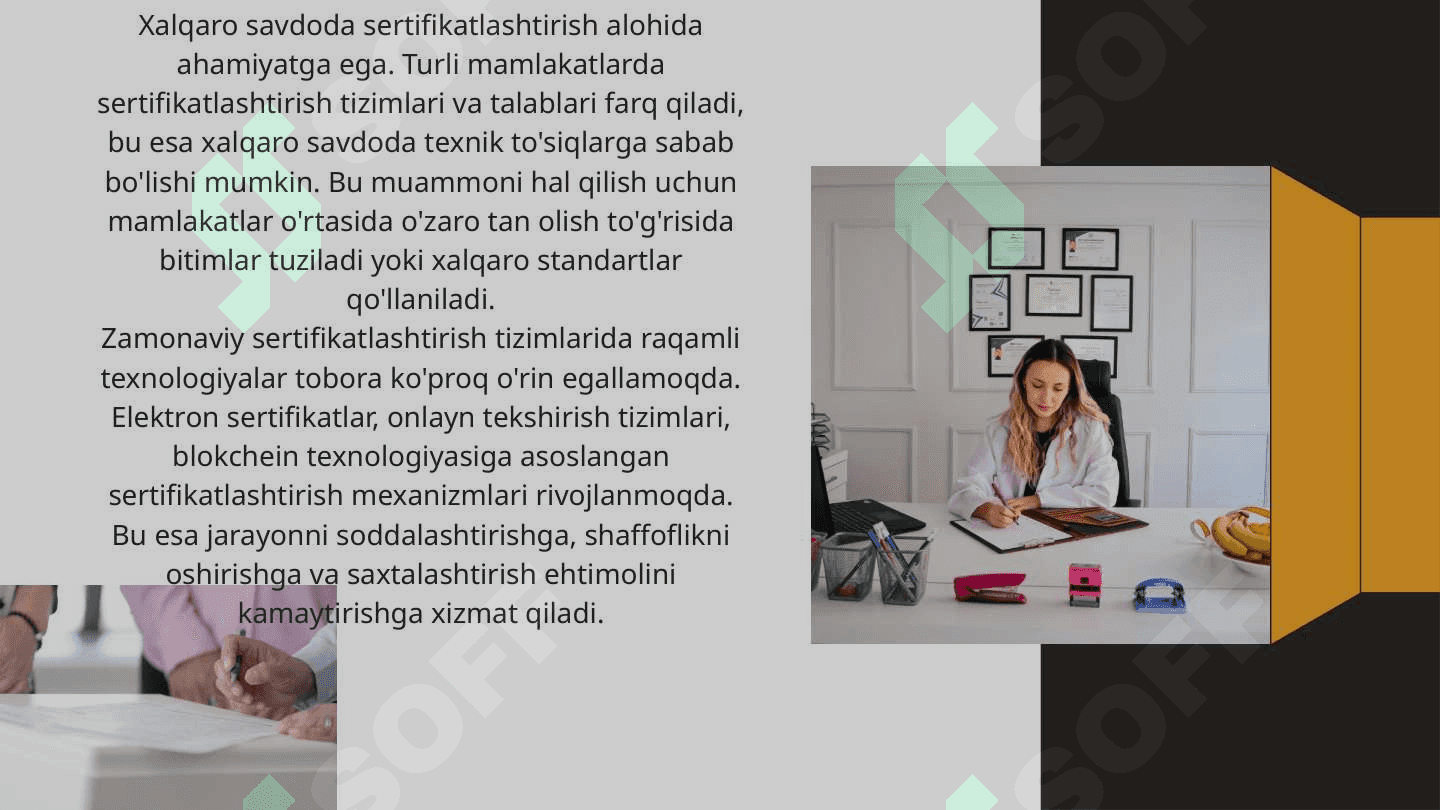 DUNYONING IQTISODIY YETAKCHI DAVLATLARIDA SERTIFIKATLASHTIRISH 6
