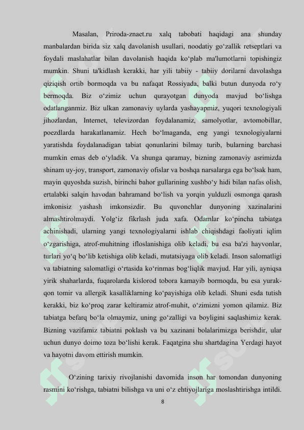 Inson faoliyatining hayvonot dunyosiga ta'siri 8