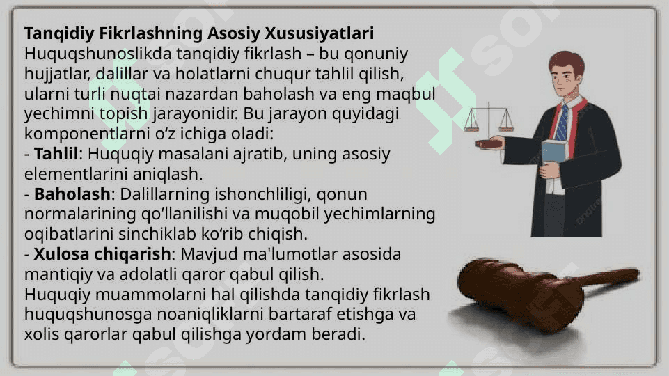Huquqshunos Faolyatida tanqidiy fikrlashning ahamyati 4