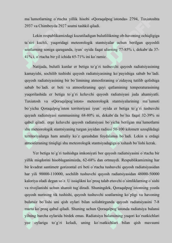 Qoraqalpog’iston  Respublikasi qishloq xo’jaligi va sanoat sohasini rivojlantirish yo’nalishlari 5