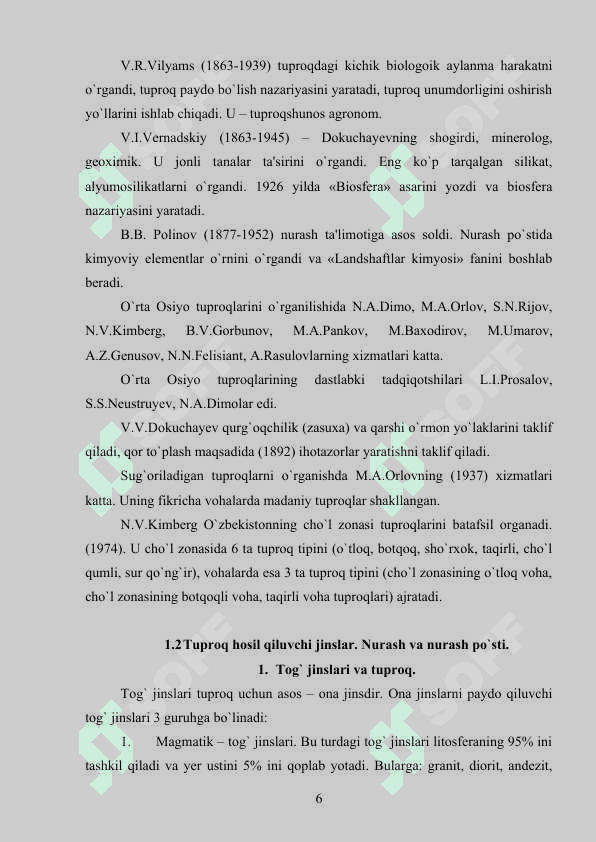 Tuproqlarning hosil bo'lish jarayonlari 6