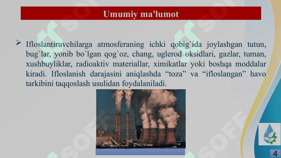 Turg’un manbadan atmosferaga tashlanayotgan zararli moddalarni aniqlash 4
