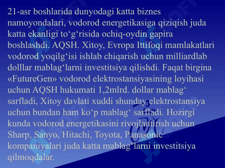 Energiyaning boshqa turlari va uni tejash 7