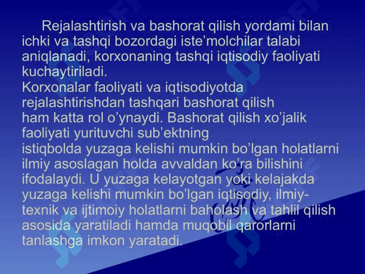 Sanoat korxonalarida rejalashtirish . Sanoat korxonalarida marketing 3