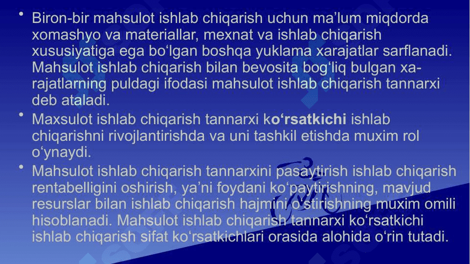 Korxona xarajatlari . Korxonaning daromadi va foydasi 3