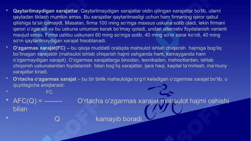 Korxona xarajatlari . Korxonaning daromadi va foydasi 5