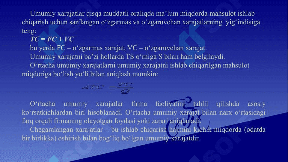 Korxona xarajatlari . Korxonaning daromadi va foydasi 6