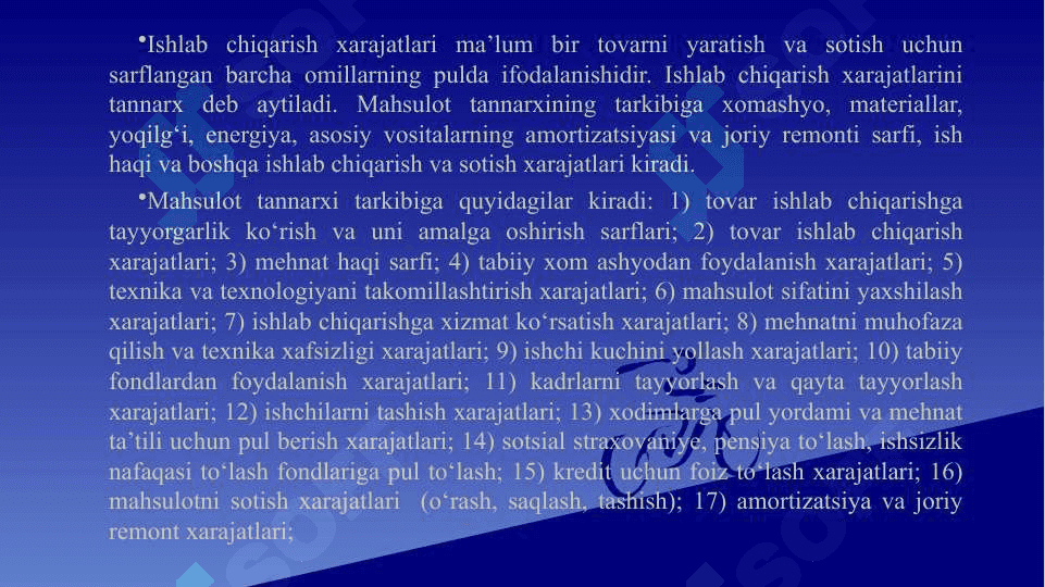 Korxona xarajatlari . Korxonaning daromadi va foydasi 8