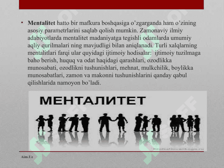 Milliy mеntаlitеt vа uning ijtimоiylаshuvdа tutgаn o’rni 7