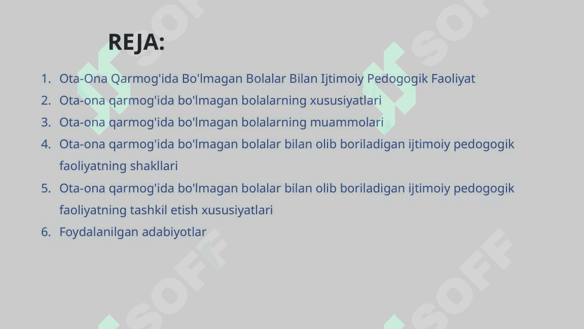 Ota-Ona Qarmog'ida Bo'lmagan Bolalar Bilan Ijtimoiy Pedogogik Faoliyat 2