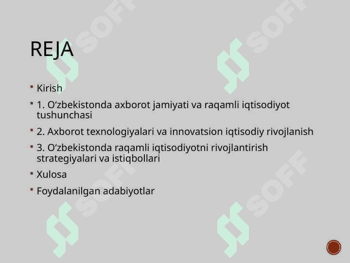 Axborot jamiyati rivojlantirish strategiyasi Oʻzbekistoning raqamli iqtisodiyot dasturi.pptx 2