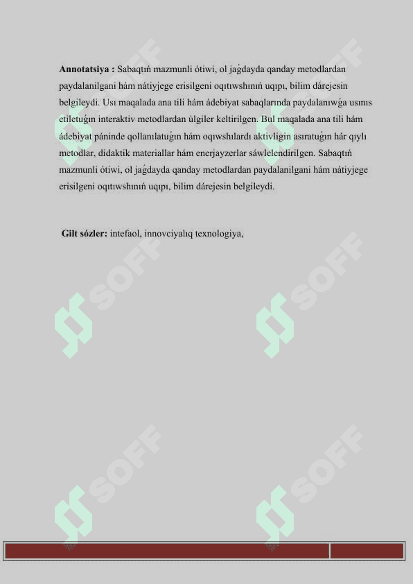 Metodikalıq usınıs 2