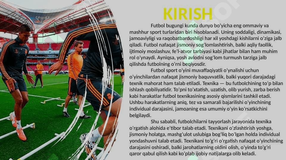 Futbol sport o’yini texnikasini o’rgatish. 3
