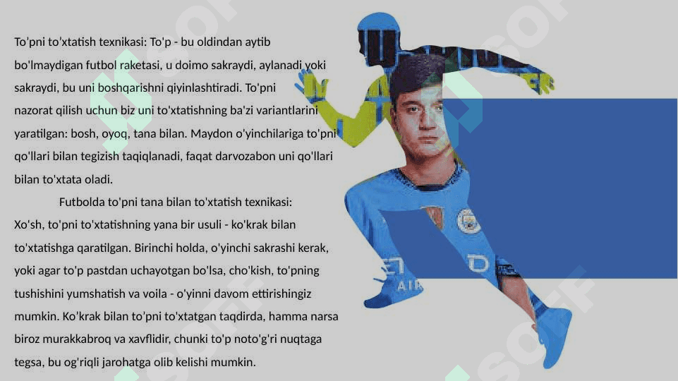 Futbol sport o’yini texnikasini o’rgatish. 6