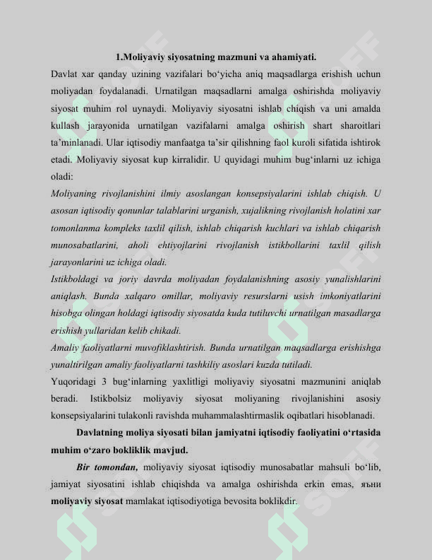 DAVLATNING MOLIYA SIYOSATI. 2