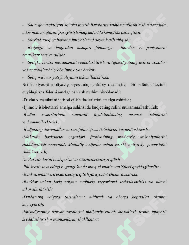 DAVLATNING MOLIYA SIYOSATI. 6