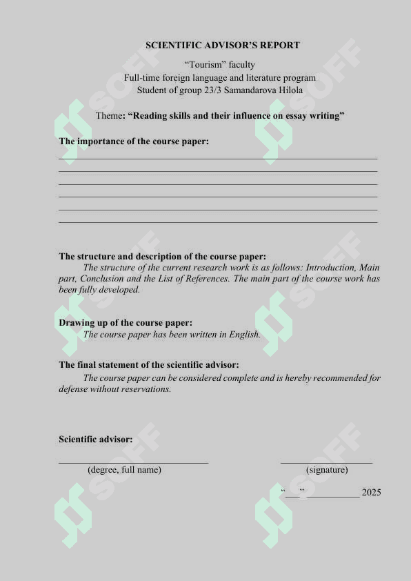 Reading skills and their influence on essay writing 2