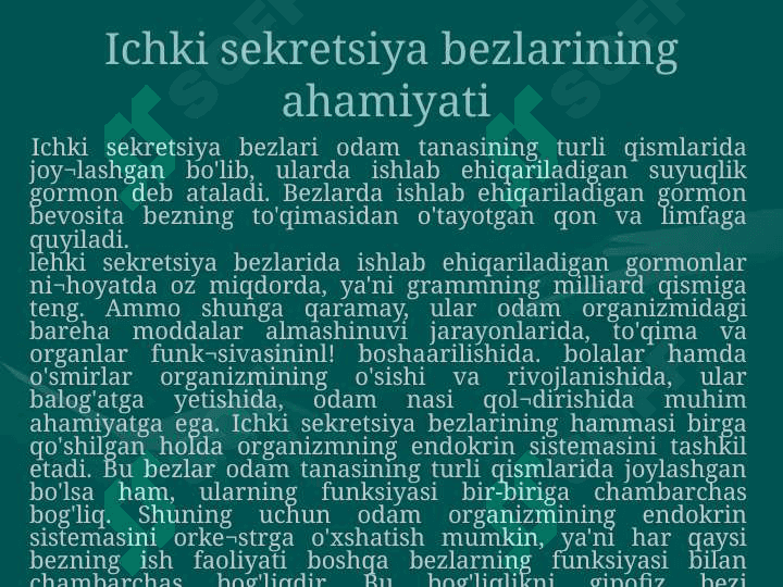 Ichki sekretsiya bezlarining yoshga hos hususiyatlari 4