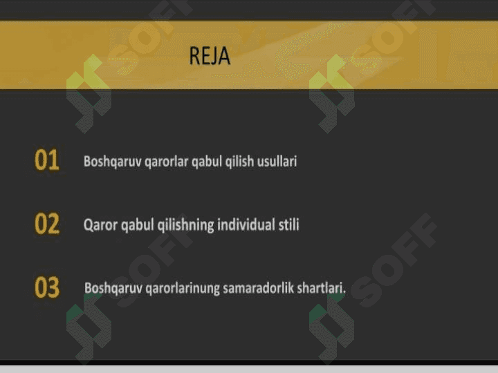 Boshqaruv qarorlarini qabul qilish printsiplari 2